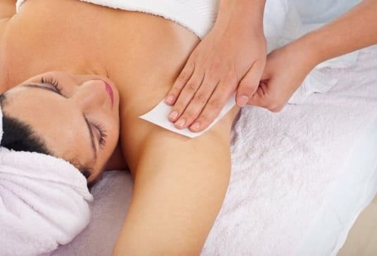 Waxing underarm